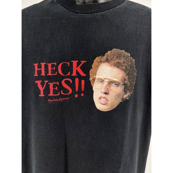 Vintage  Napoleon Dynamite Heck Yes Promo Film Comedy Drama T Shirt Large Size - Picture 2 of 5